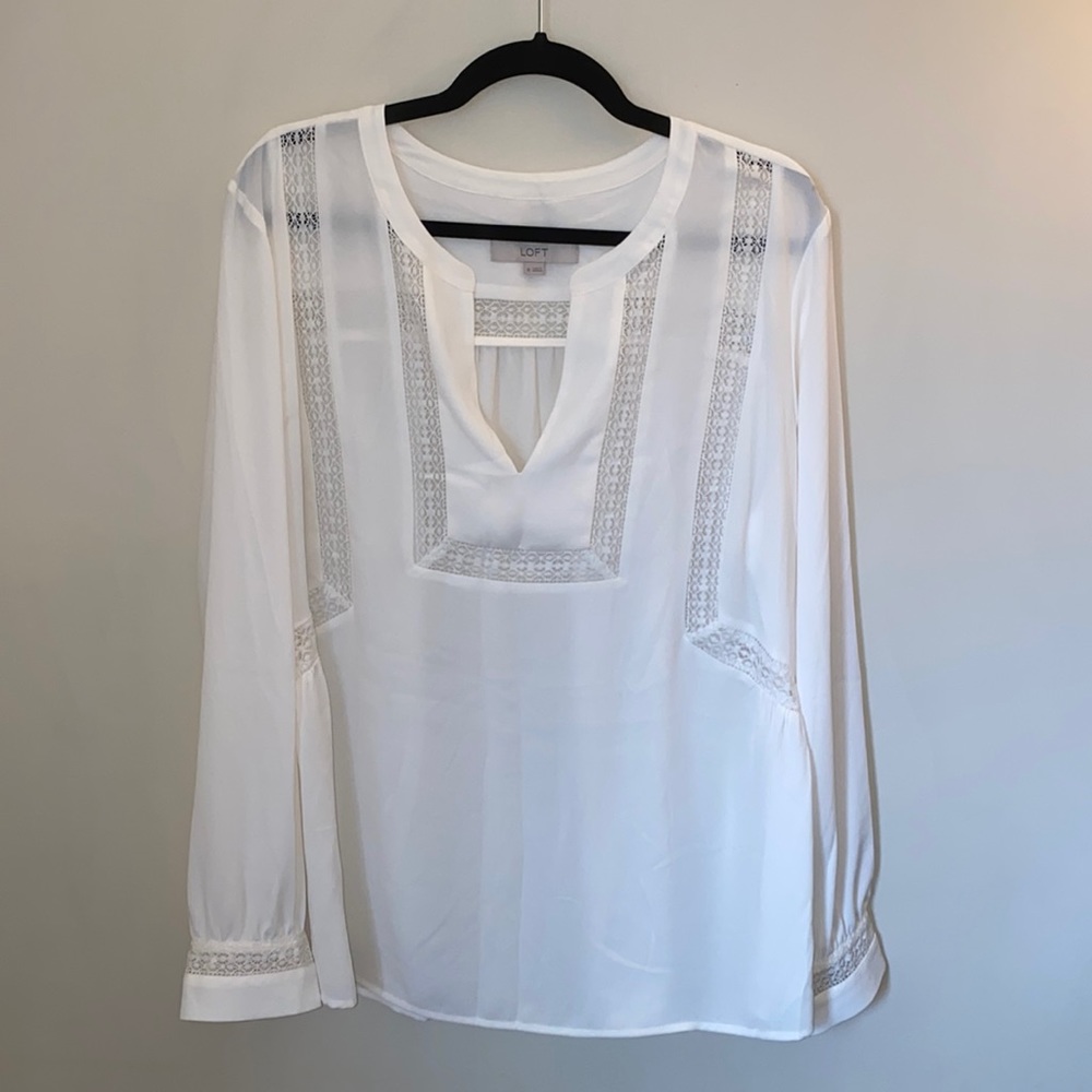 Ann Taylor Loft white blouse